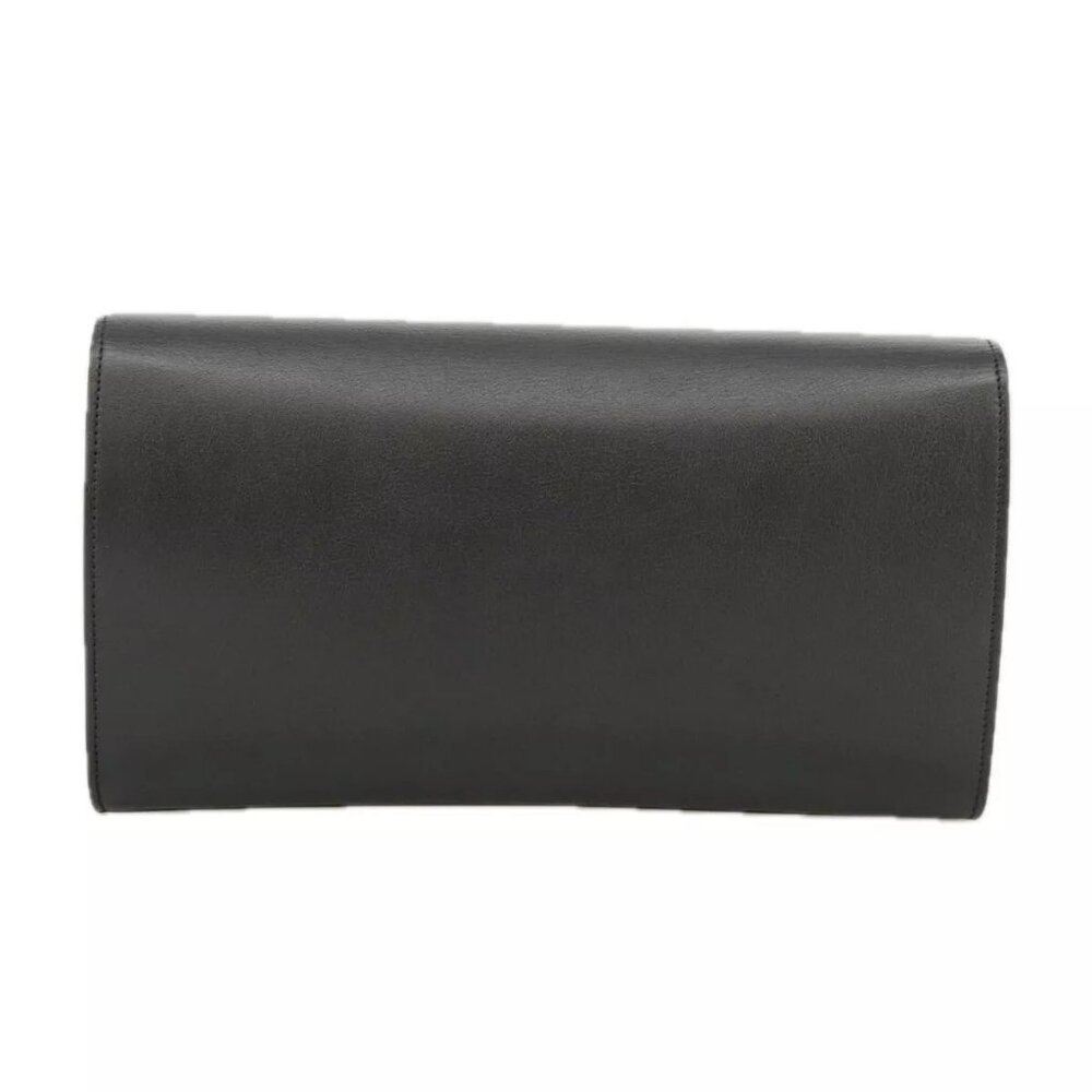 SAINT LAURENT Clutch Bag Leather Black Gold Auth - Picture 5 of 15